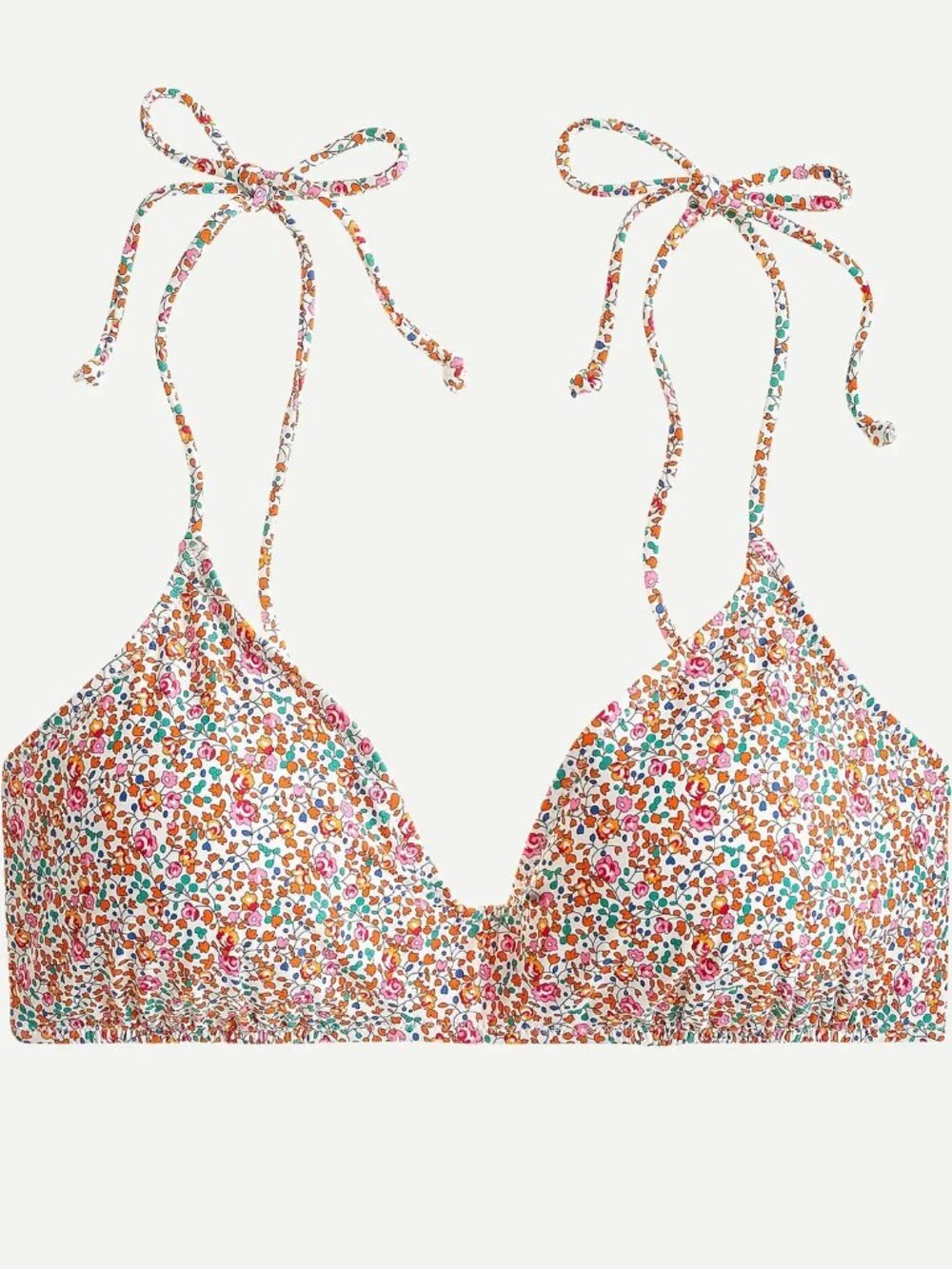 J. Crew Women's Tie-Shoulder French Bikini Top in Liberty Eloise Floral Size S